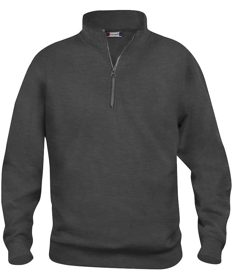Clique Basic Zipneck sweater antractiet voorkant