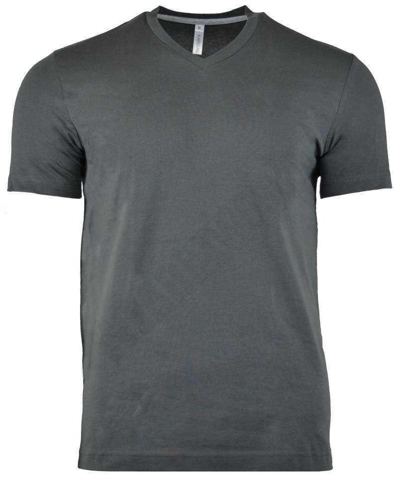 T-shirt V-hals Kariban antraciet