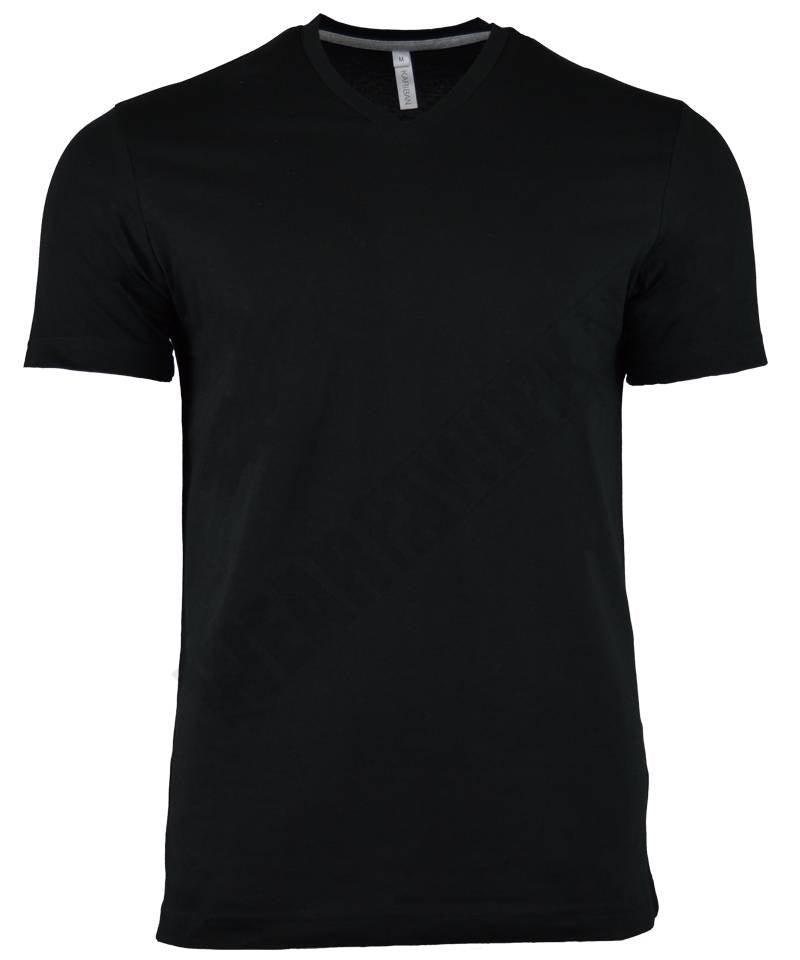T-shirt V-hals Kariban zwart