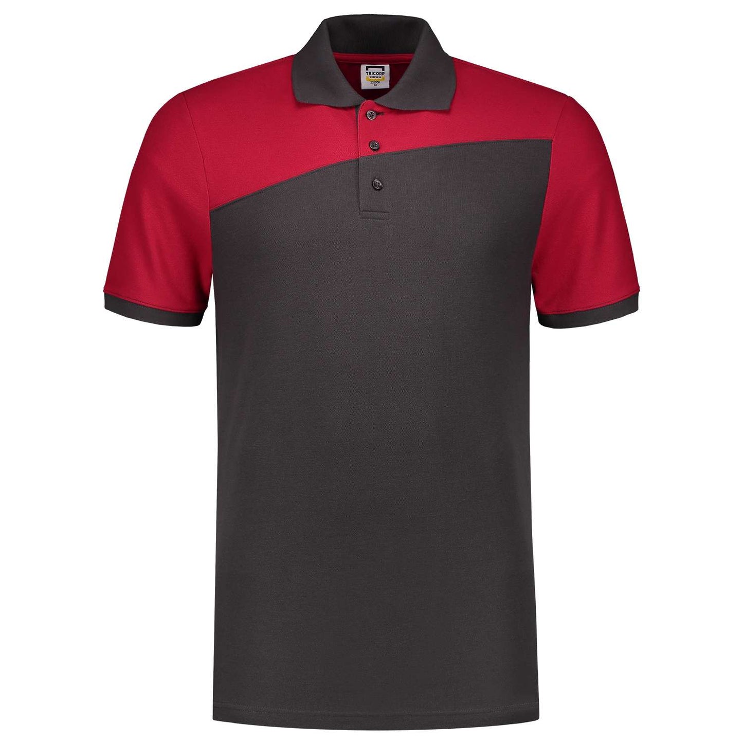 Tricorp Poloshirt Bicolor Naden 202006 Grijs-Rood