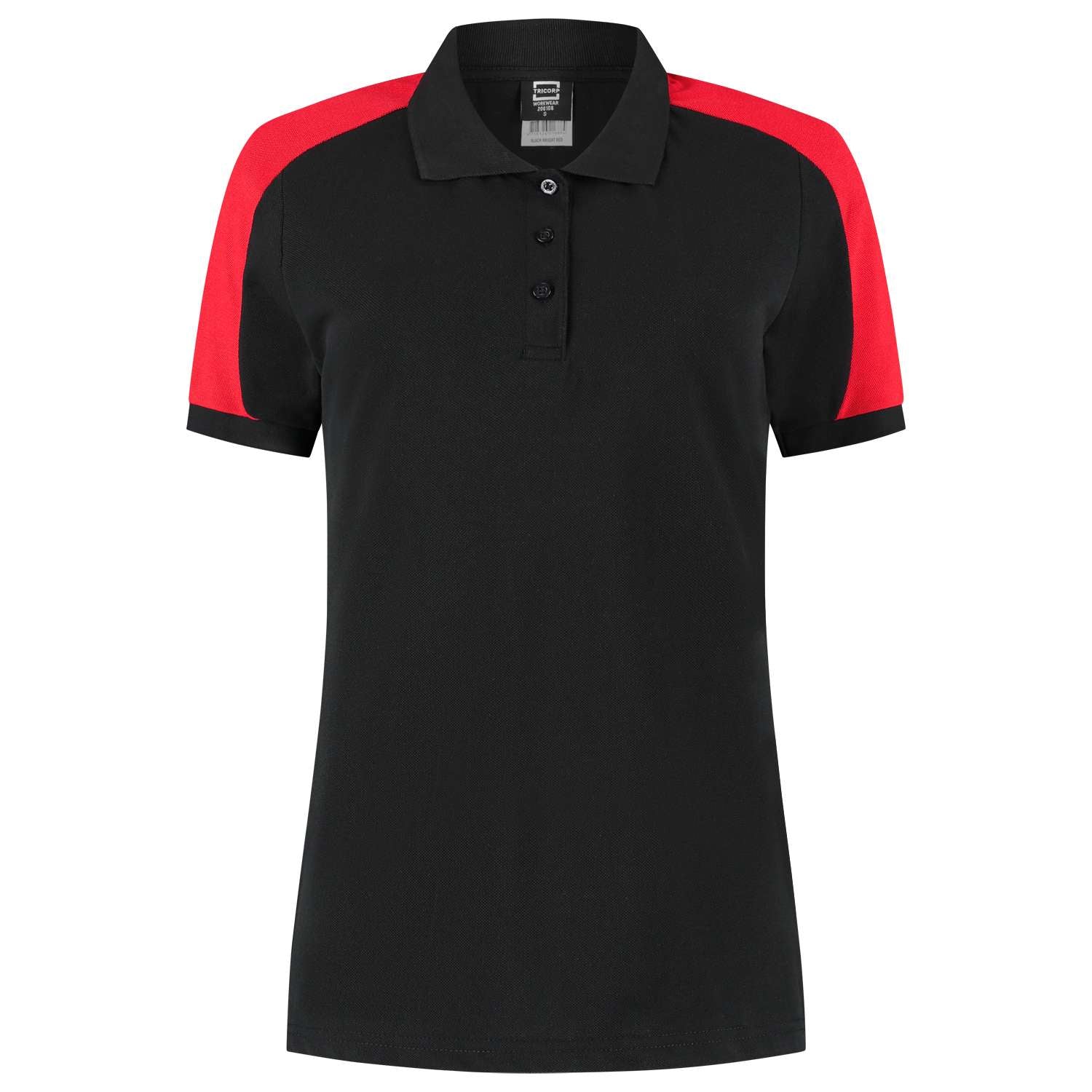 Tricorp Poloshirt Bicolor Redefined Dames 206108 Zwart-Rood