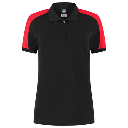 Tricorp Poloshirt Bicolor Redefined Dames 206108 Zwart-Rood