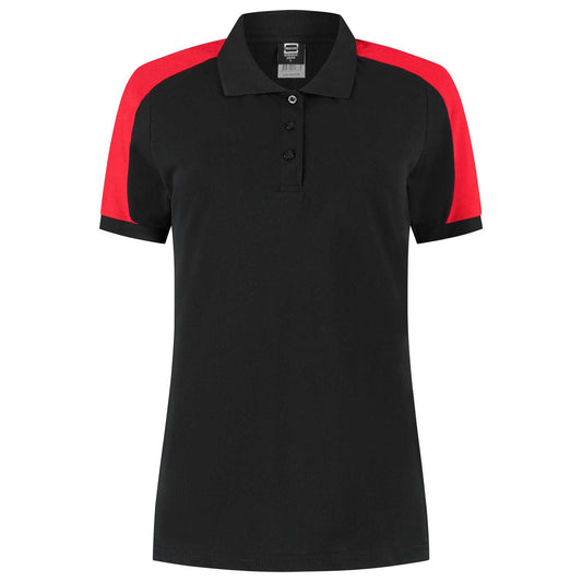 Tricorp Poloshirt Bicolor Redefined Dames 206108 Zwart-Rood