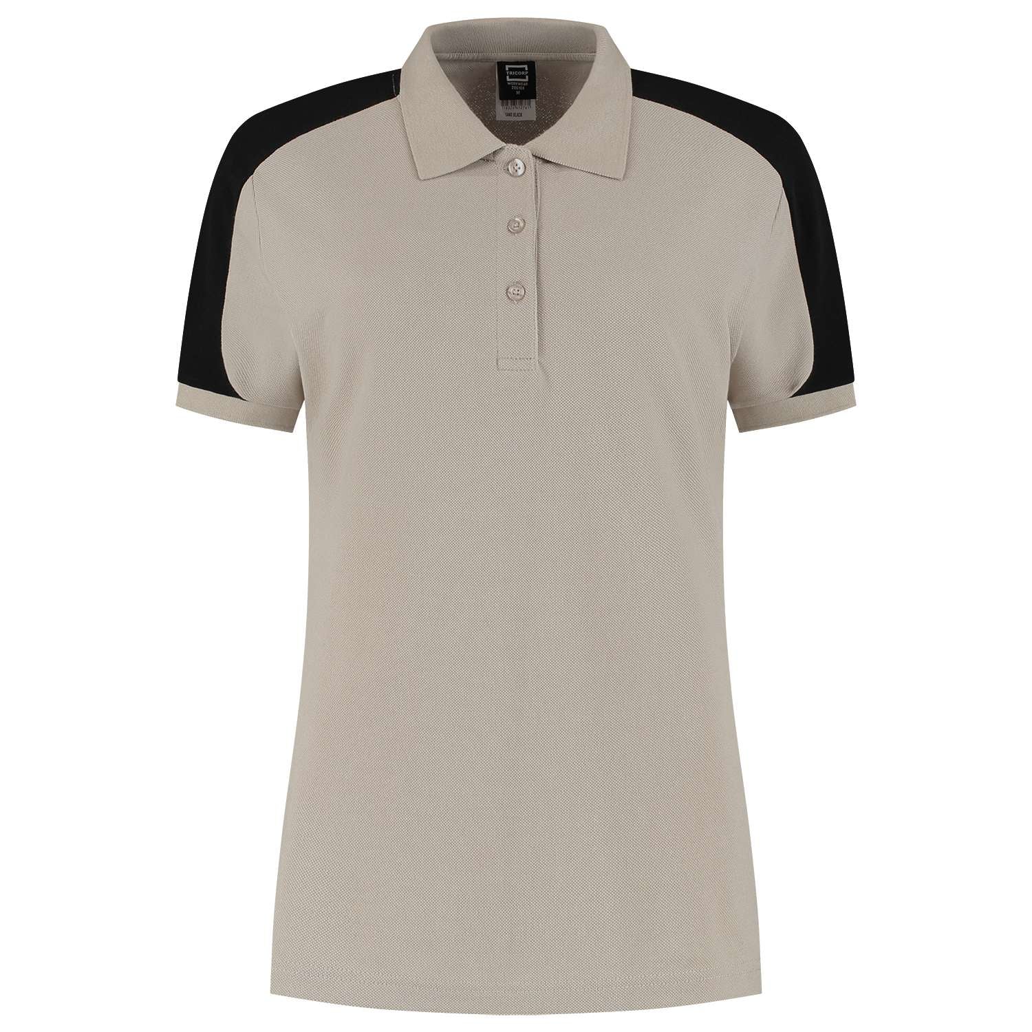 Tricorp Poloshirt Bicolor Redefined Dames 206108 Khaky-Zwart