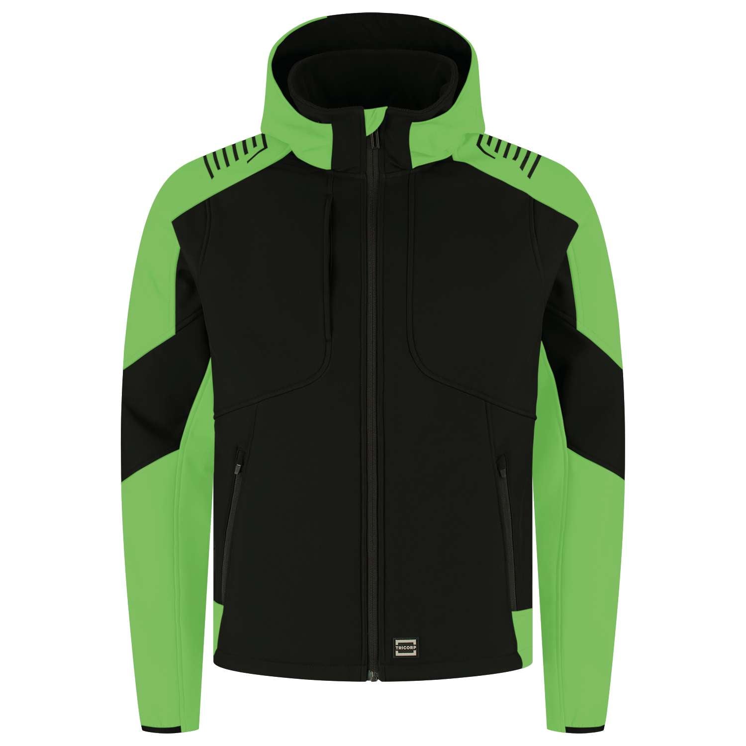 Tricorp Softshell Capuchon Bicolor Redefined 406118 Zwart-Groen
