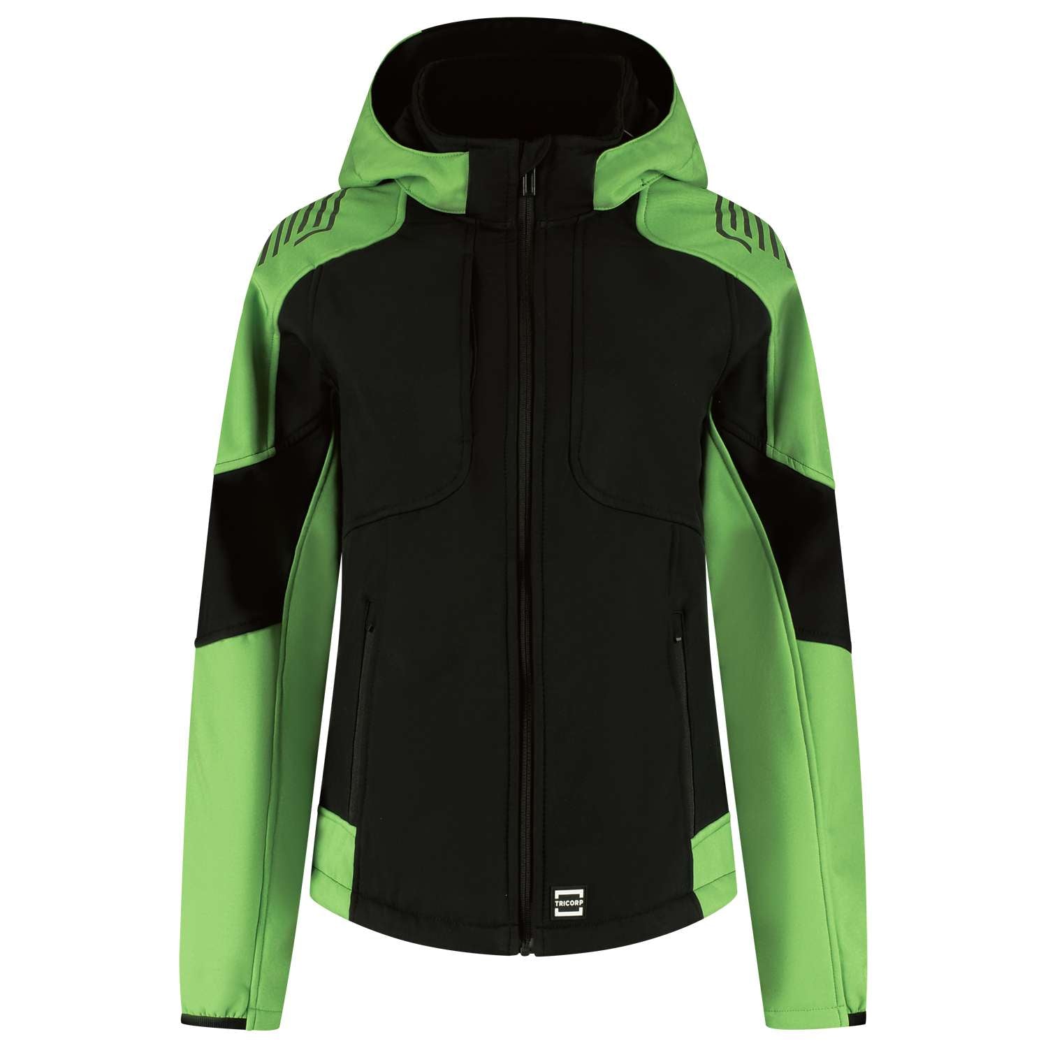 Tricorp Softshell Capuchon Bicolor Redefined Dames 406119 Zwart-Groen