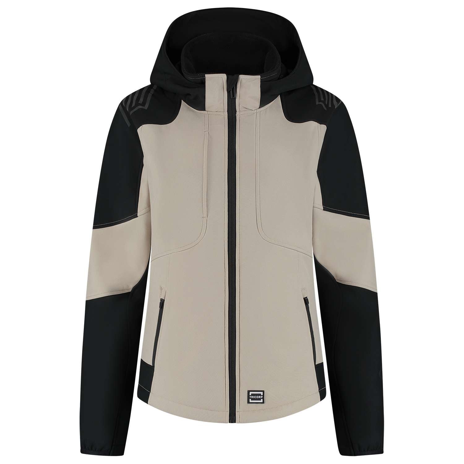 Tricorp Softshell Capuchon Bicolor Redefined Dames 406119 Khaky-Zwart