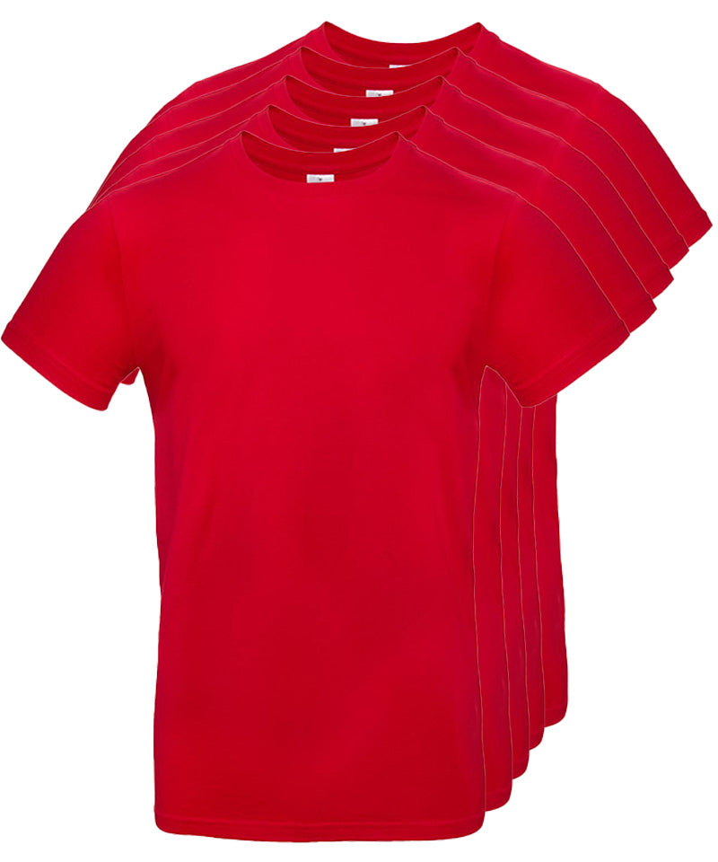 T-shirt pakket katoen 5 pack rood