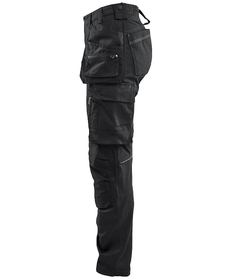 Blaklader dames werkbroek stretch 7132-1832 zwart zijkant 