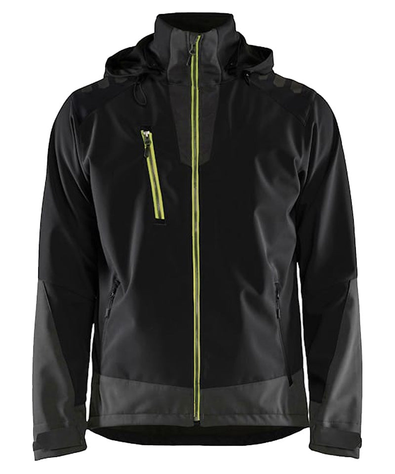 Blaklader Softshell Jas 4749 zwart-geel