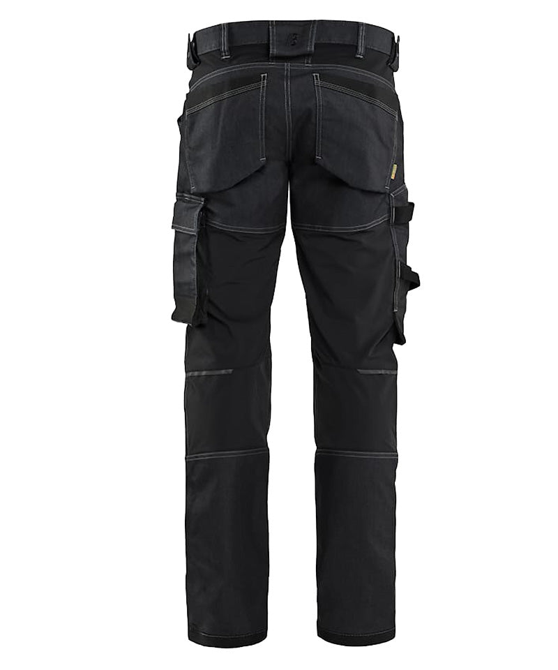 Blaklader Werkbroek denim stretch 1751-1141 zwart achterkant