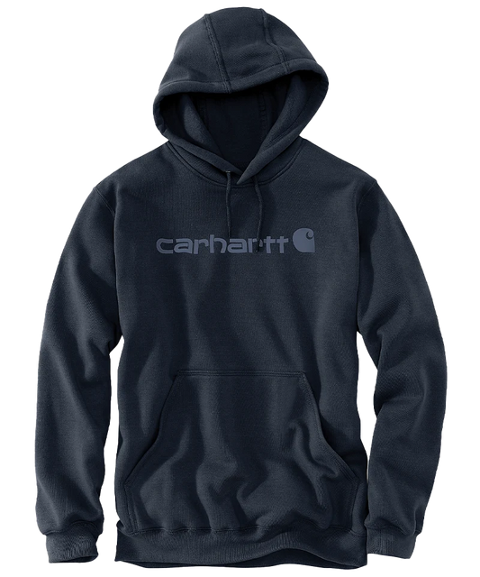 Carhartt Marquette Logo Sweater Navy voorkant liggend