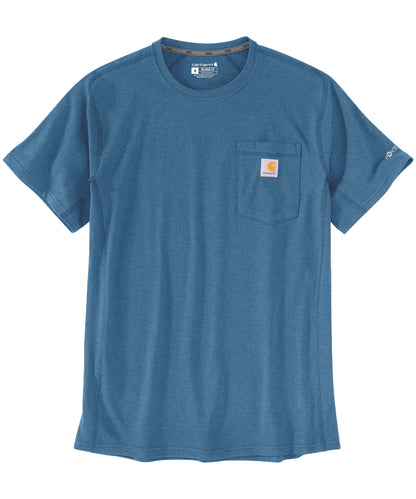Carhartt force t-shirt met borstzak blauw relaxed fit