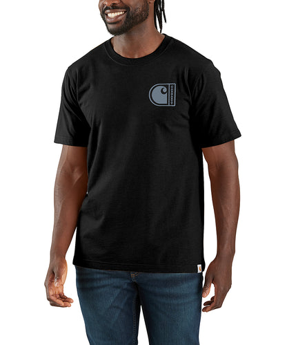 Carhartt t-shirt relaxed fit TK7048 zwart achterkant aan model