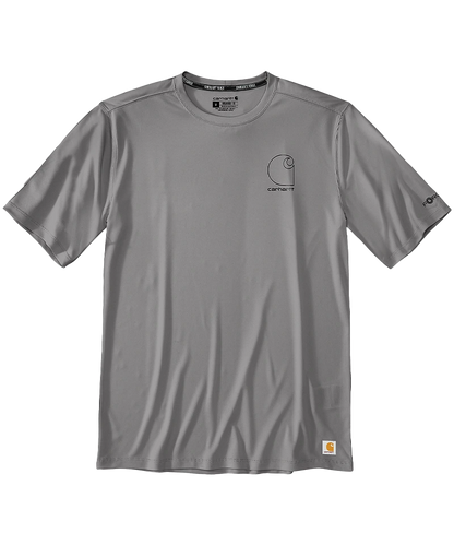 Carhartt Force Sun Defender™ Relaxed Logo T-Shirt grijs liggend