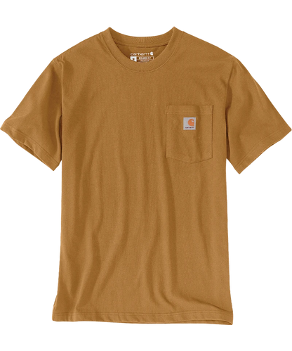 Carhartt t-shirt met borstzak K87 bruin voorkant liggend