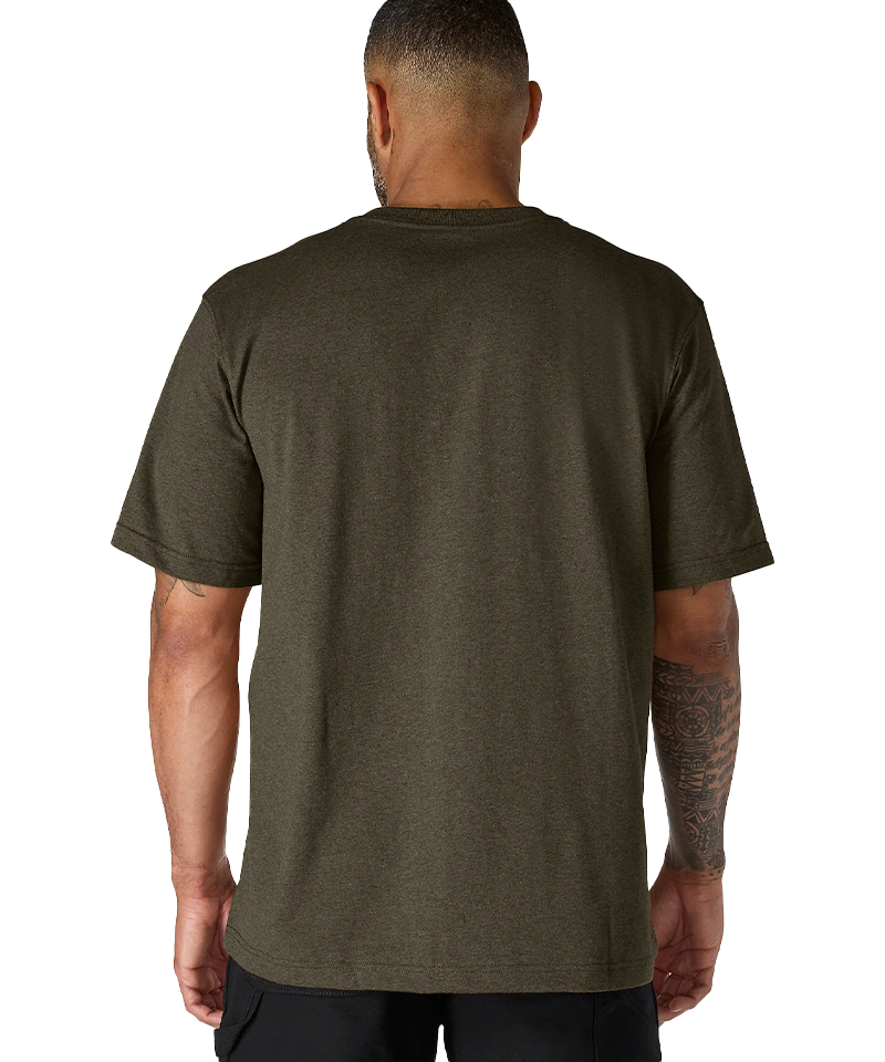 Carhartt t-shirt met borstzak K87 groen achterkant aan