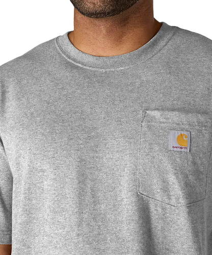 Carhartt t-shirt met borstzak K87 grijs voorkant details