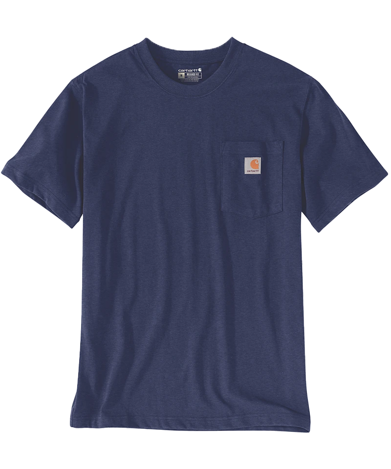 Carhartt t-shirt met borstzak K87 navy voorkant liggend