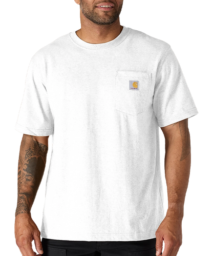 Carhartt t-shirt met borstzak K87 wit voorkant aan