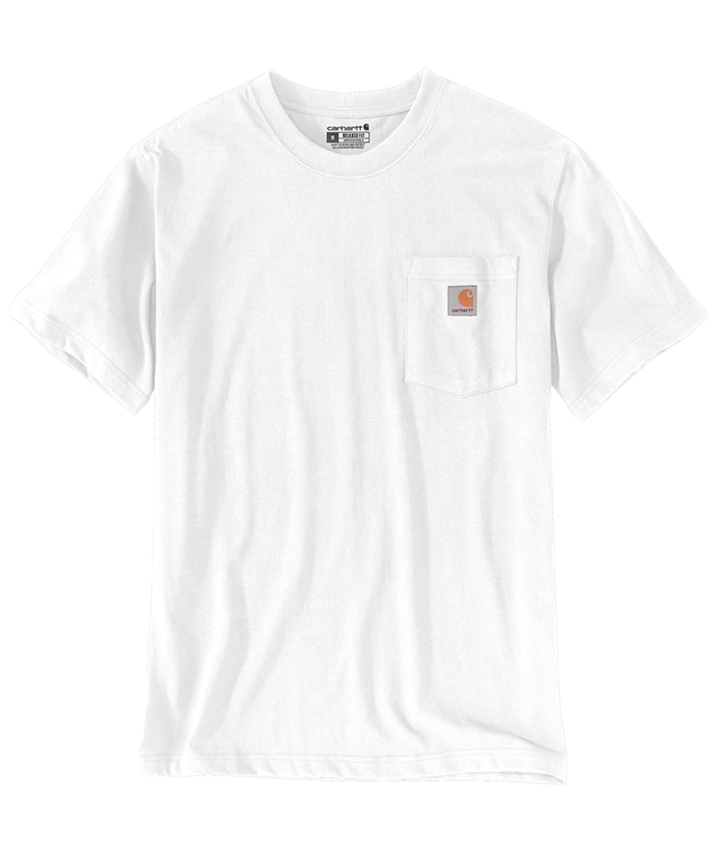 Carhartt t-shirt met borstzak K87 wit voorkant liggend