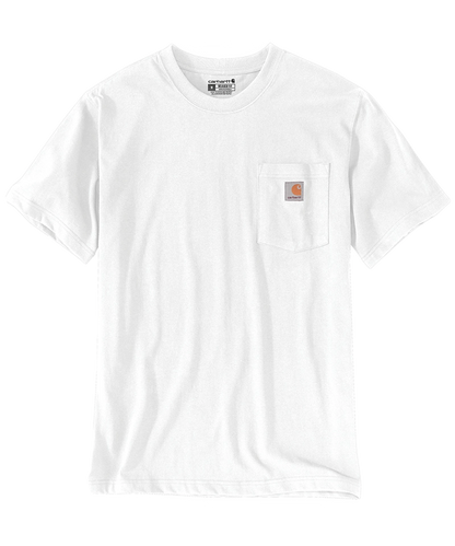 Carhartt t-shirt met borstzak K87 wit voorkant liggend