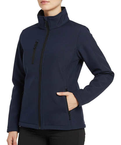 Dames softshell jas Clique gevoerd navy aan dames