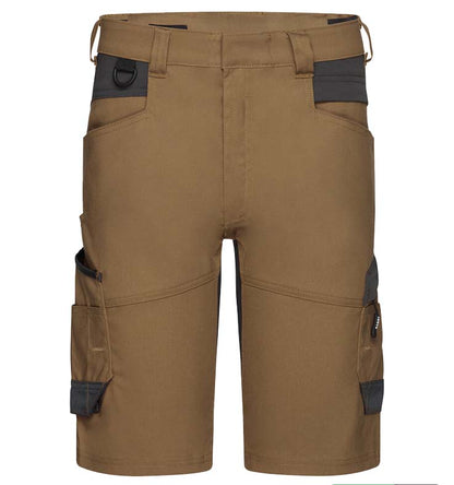 Korte werkbroek Dassy Axis stretch bruin voorkant