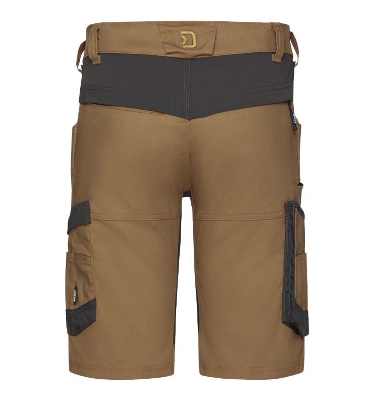 Korte werkbroek Dassy Axis stretch bruin achterkant