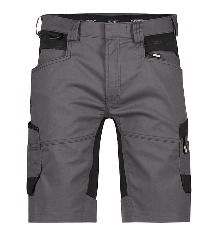 Korte werkbroek Dassy Axis stretch grijs voorkant