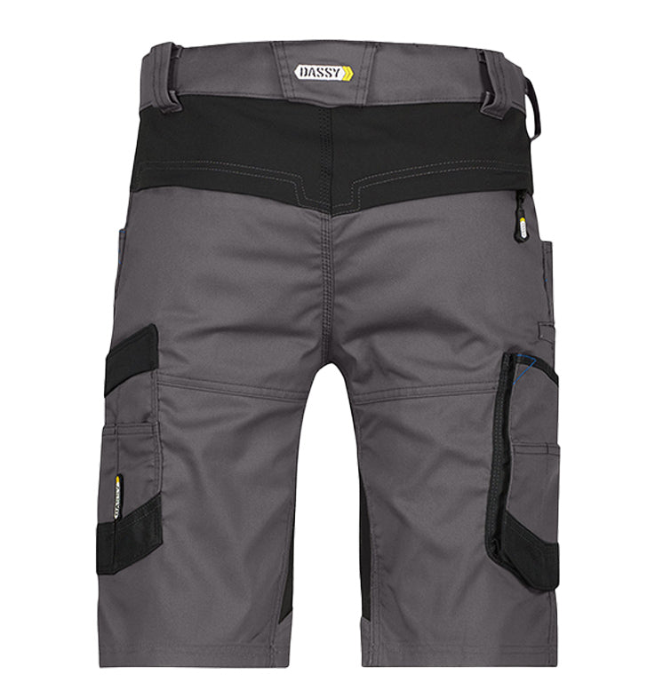 Korte werkbroek Dassy Axis stretch grijs achterkant