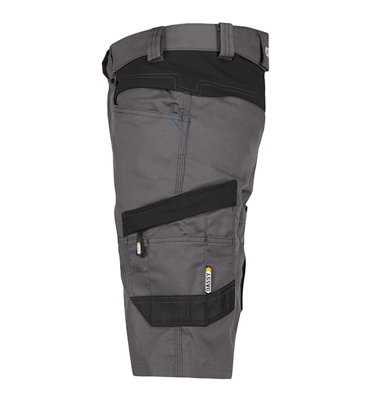 Korte werkbroek Dassy Axis stretch grijs zijkant