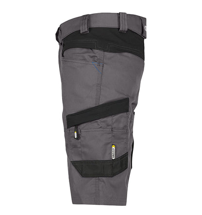 Korte werkbroek Dassy Axis stretch grijs zijkant