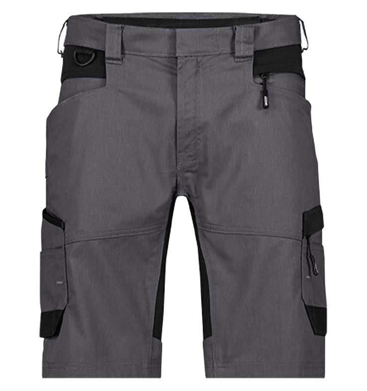 Korte werkbroek Dassy Axis stretch grijs voorkant