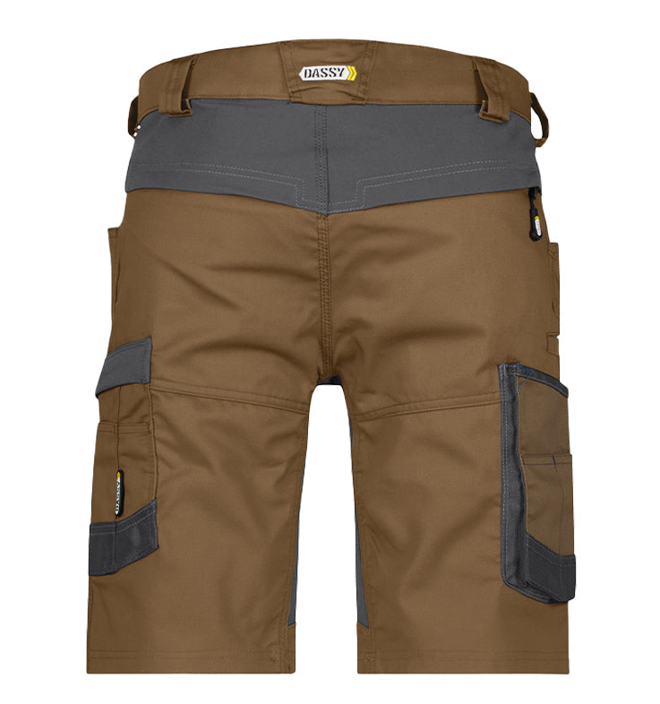 Korte werkbroek Dassy Axis stretch khaky achterkant