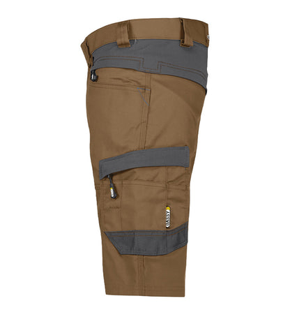 Korte werkbroek Dassy Axis stretch khaky  zijkant
