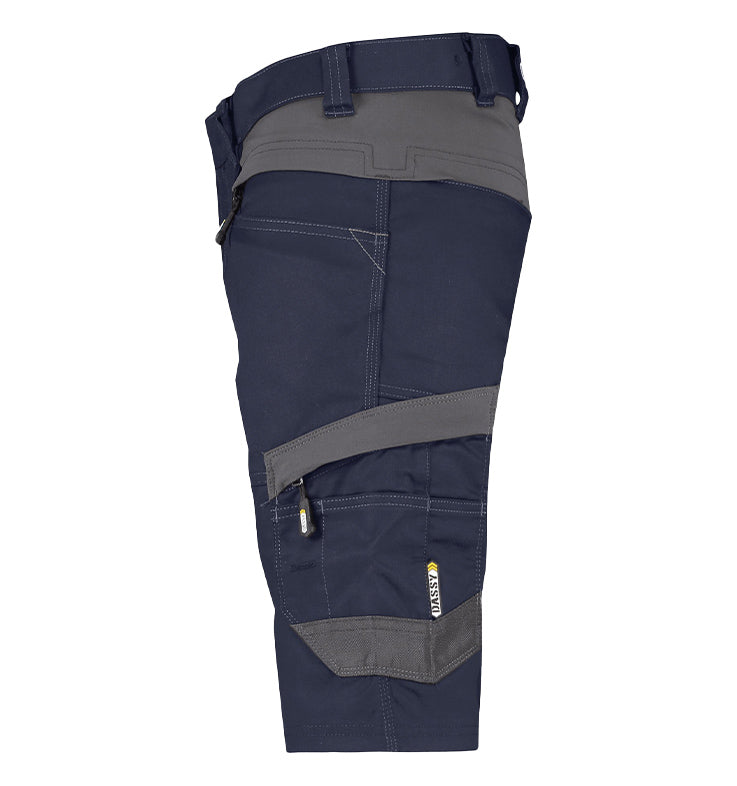 Korte werkbroek Dassy Axis stretch navy zijkant