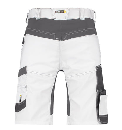 Korte werkbroek Dassy Axis stretch wit achterkant
