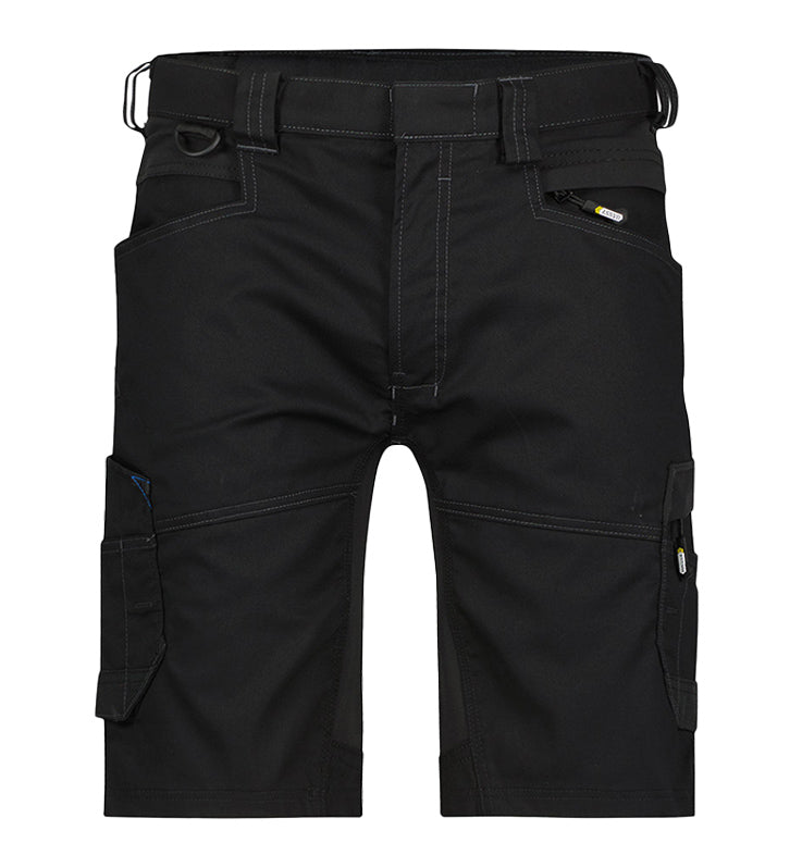 Korte werkbroek Dassy Axis stretch zwart voorkant