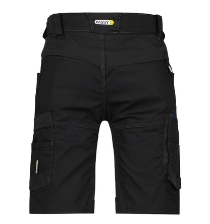 Korte werkbroek Dassy Axis stretch zwart achterkant