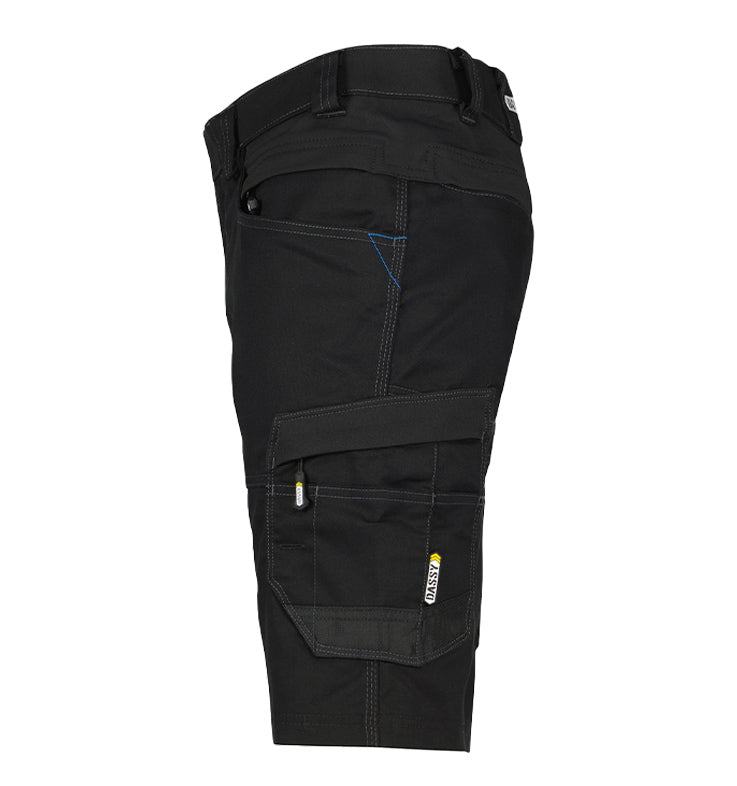 Korte werkbroek Dassy Axis stretch zwart zijkant