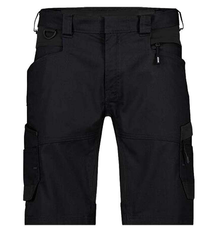Korte werkbroek Dassy Axis stretch zwart voorkant