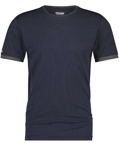 T-shirt Dassy Nexus 100% polyester navy voorkant