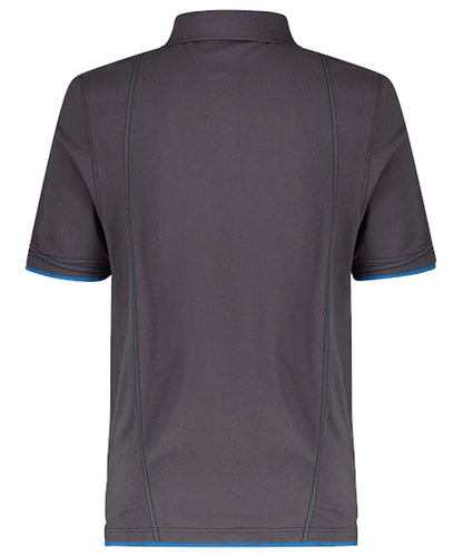 Poloshirt Dassy Orbital antraciet blauw achterkant