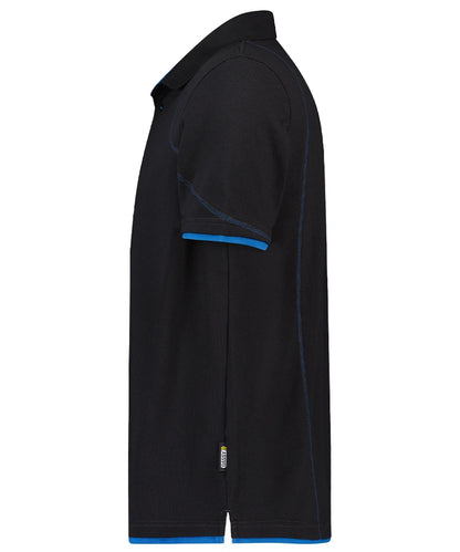 Poloshirt Dassy Orbital zwart blauw zijkant