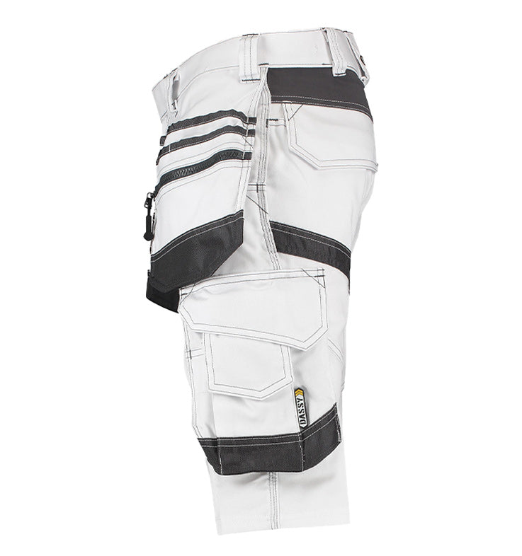 Korte werkbroek Dassy Trix stretch wit zijkant
