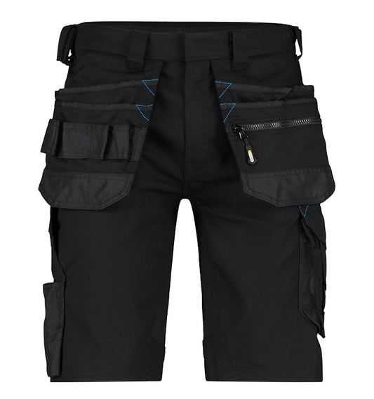 Korte werkbroek Dassy Trix stretch zwart voorkant