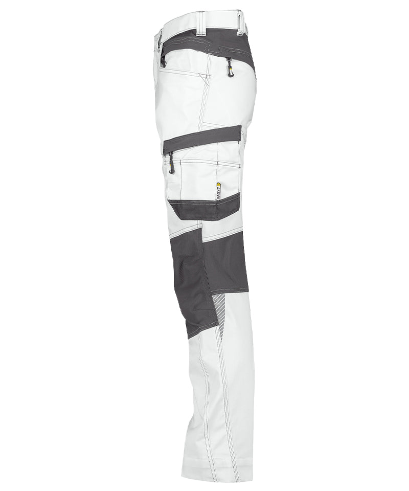 Schildersbroek  stretch Dassy Helix wit zijkant