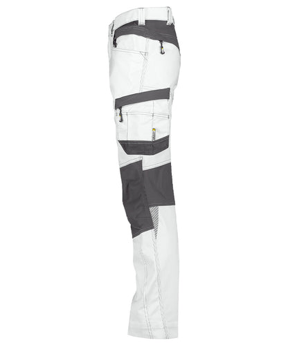 Schildersbroek  stretch Dassy Helix wit zijkant