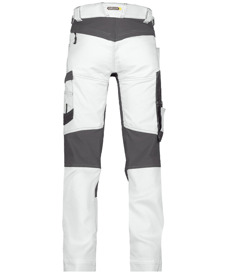 Schildersbroek  stretch Dassy Helix wit achterkant